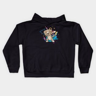 Dabbing Dog 80s retro Style Dab Gift Kids Hoodie